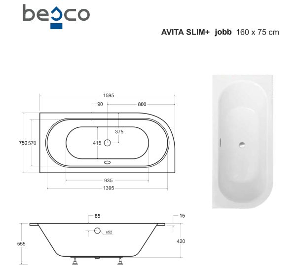 AVITA Slim + aszimmetrikus kád - Image 12