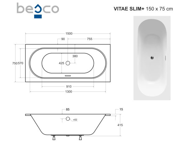 VITAE slim + egyenes kád - Image 7