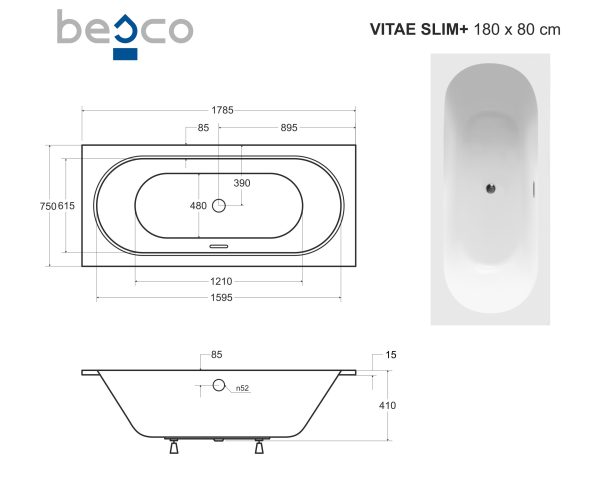 VITAE slim + egyenes kád - Image 10